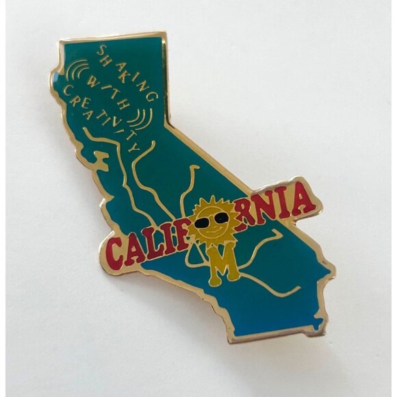 Odyssey of the Mind OM OotM CA California State Enamel Lapel Pin Blue - Picture 1 of 3